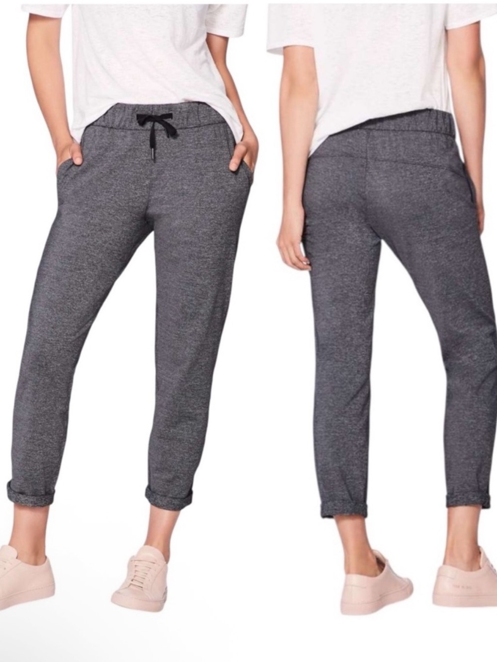 Lululemon On The Fly Pant Heathered Gray Size 14 Inseam 27” - Picture 5 of 7